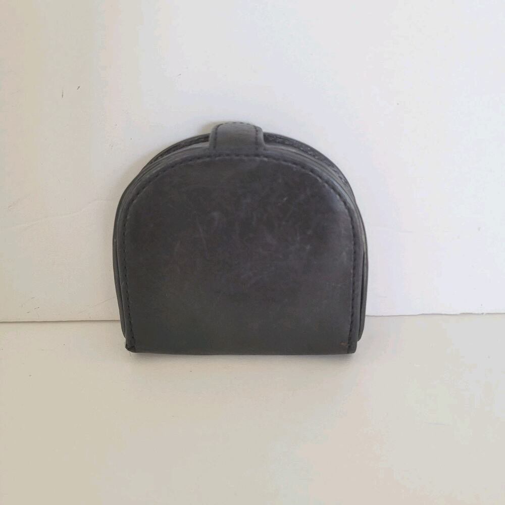 Coach Vintage Mini Coin Holder Wallet Leather Small Black Horseshoe Bifold - Picture 2 of 10